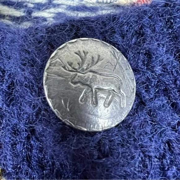 Vintage 60s Norway Fair Isle Wool Cardigan Sweater Small - Picture 3 of 10